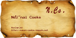 Nánai Cseke névjegykártya